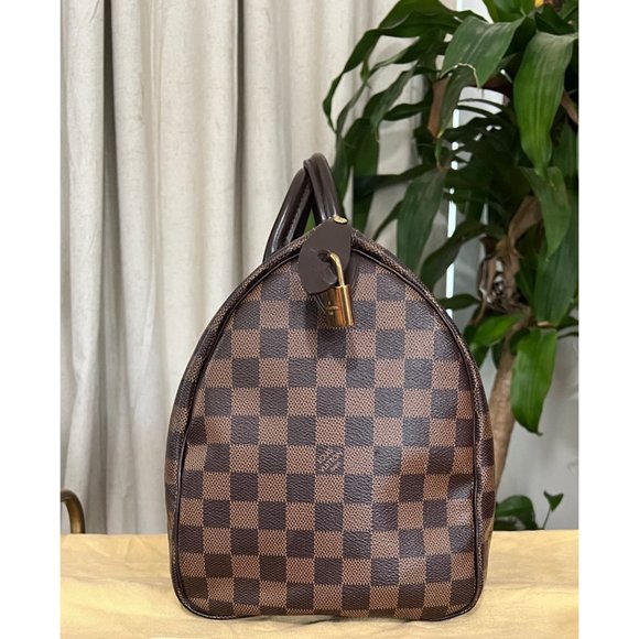 👛  AUTHENTIC LOUIS VUITTON DAMIER EBENE SPEEDY 30 - Picture 5 of 17